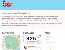 Tablet Screenshot of americanappliancenj.com